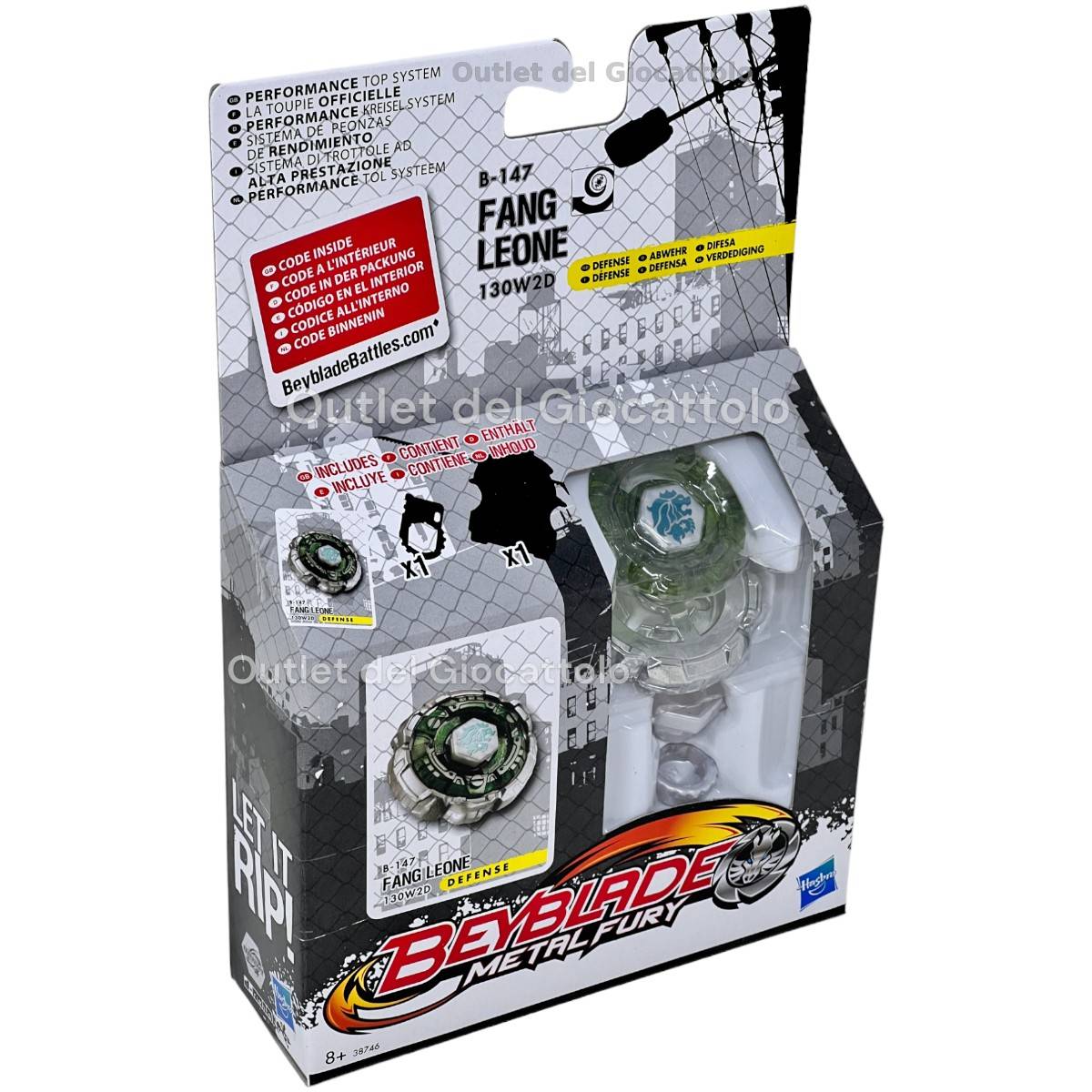 Beyblade Metal Fury Fang Leone Verteidigung Kreisel